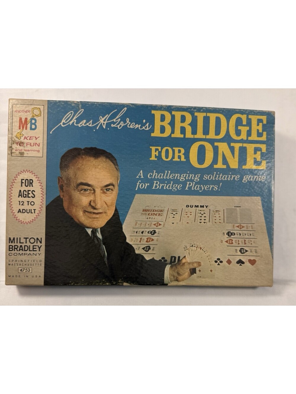 Vintage 1967 Milton Bradley BRIDGE FOR ONE Solitaire Bridge Game Complete